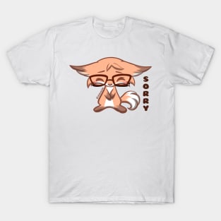 Cute Kawaii Nerd Fox Sorry T-Shirt